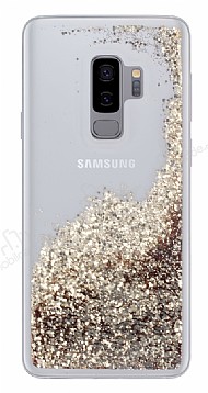 Samsung Galaxy S9 Plus Simli Sulu Gold Rubber Klf