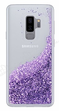 Samsung Galaxy S9 Plus Simli Sulu Mor Rubber Klf