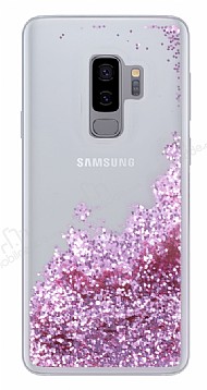 Samsung Galaxy S9 Plus Simli Sulu Rose Gold Rubber Klf