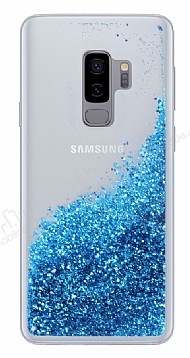 Samsung Galaxy S9 Plus Simli Sulu Mavi Rubber Klf