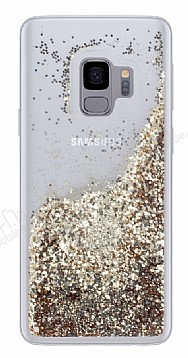 Samsung Galaxy S9 Simli Sulu Gold Rubber Klf