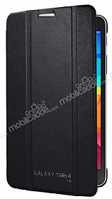 Samsung Galaxy Tab 4 7.0 Standl nce Yan Kapakl Siyah Deri Klf