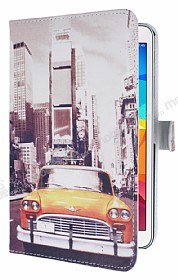 Samsung Galaxy Tab 4 8.0 Sar Taksi Standl Yan Kapakl Deri Klf