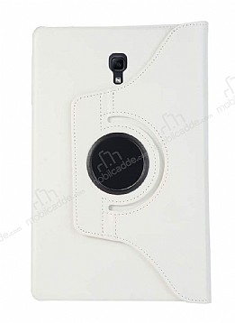 Samsung Galaxy Tab A T590 10.5 360 Derece Dner Standl Beyaz Deri Klf