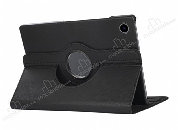 Samsung Galaxy Tab A9 Plus 360 Derece Dner Standl Siyah Deri Klf