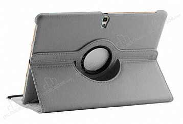 Samsung Galaxy Tab S 10.5 360 Derece Dner Standl Silver Deri Klf