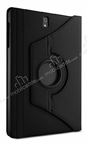 Samsung Galaxy Tab S3 9.7 T820 360 Derece Dner Standl Siyah Deri Klf