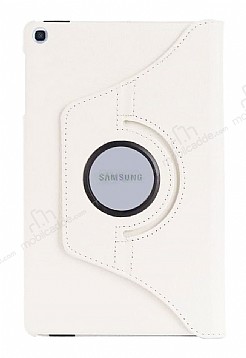 Samsung Galaxy Tab S6 Lite 360 Derece Dner Standl Beyaz Deri Klf