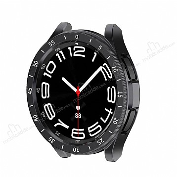 Samsung Galaxy Watch 6 Sport 43 mm Ekran Korumal Siyah Silikon Klf