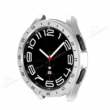 Samsung Galaxy Watch 6 Sport 43 mm Ekran Korumal Beyaz Silikon Klf