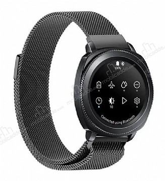 Eiroo Milanese Loop Samsung Galaxy Watch Gear Sport Siyah Metal Kordon
