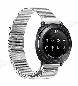 Eiroo Milanese Loop Samsung Galaxy Watch Gear Sport Silver Metal Kordon