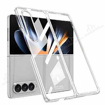 Samsung Galaxy Z Fold4 Metalik Kenarl Silver Cam Klf