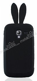 Samsung i8160 Galaxy Ace 2 Tavanl Siyah Silikon Klf