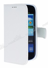 Samsung i8190 Galaxy S 3 Mini Beyaz Yan Czdanl Klf