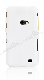 Samsung i8530 Galaxy Beam Beyaz Mat Rubber Klf
