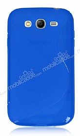 Samsung Galaxy Grand Desenli effaf Mavi Silikon Klf