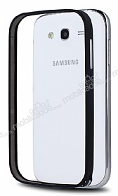 Eiroo Samsung Galaxy Grand Metal Bumper ereve Siyah Klf