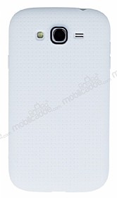 Samsung Galaxy Grand Nokta Desenli Beyaz Silikon Klf