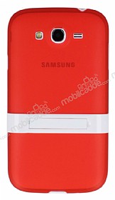 Samsung Galaxy Grand Standl Krmz Silikon Klf
