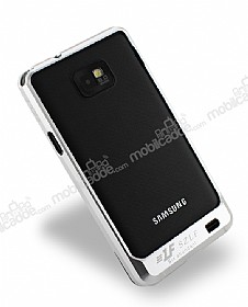 Samsung i9100 Galaxy S2 Metal Bumper Gri Klf