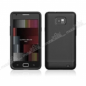 Samsung i9100 Galaxy S2 Ultra nce Siyah Rubber Klf
