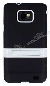 Samsung i9100 Galaxy S2 Standl Siyah Silikon Klf