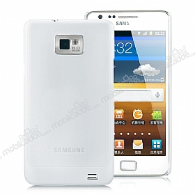 Samsung i9100 Galaxy S2 Ultra nce effaf Beyaz Rubber Klf