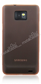 Samsung i9100 Galaxy S2 Ultra nce effaf Turuncu Rubber Klf