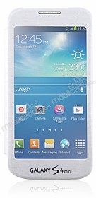 Samsung i9190 Galaxy S4 Mini Full Ekran Pencereli nce Yan Kapakl Beyaz Klf