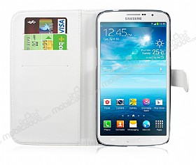 Samsung i9200 Galaxy Mega 6.3 Czdanl Beyaz Deri Klf