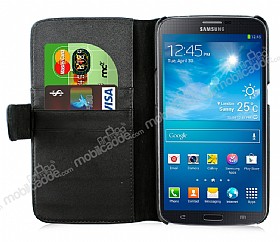 Samsung i9200 Galaxy Mega 6.3 Czdanl Standl Siyah Deri Klf