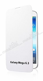 Samsung i9200 Galaxy Mega 6.3 nce Yan Kapakl Beyaz Klf