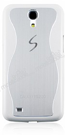 Samsung i9200 Galaxy Mega 6.3 Metal Grnml Sert Parlak Beyaz Rubber Klf