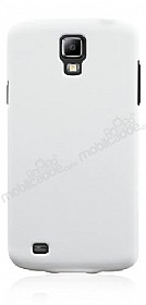 Samsung i9295 Galaxy S4 Active Sert Mat Beyaz Rubber Klf