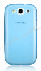 Samsung Galaxy S3 / S3 Neo Ultra nce effaf Ak Mavi Rubber Klf