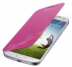 Samsung i9500 Galaxy S4 Orjinal Pembe Flip Cover