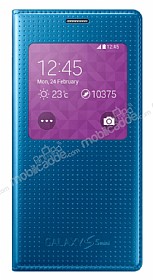 Samsung Galaxy S5 mini Orjinal Pencereli View Cover Mavi Klf