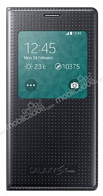 Samsung Galaxy S5 mini Orjinal Pencereli View Cover Siyah Klf