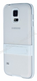 Samsung i9600 Galaxy S5 Standl effaf Beyaz Silikon Klf