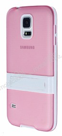 Samsung i9600 Galaxy S5 Standl effaf Pembe Silikon Klf
