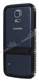 Tal Samsung i9600 Galaxy S5 Standl Bumper Siyah Klf