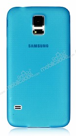 Samsung i9600 Galaxy S5 Ultra nce effaf Mavi Silikon Klf