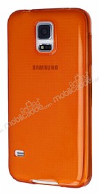 Samsung i9600 Galaxy S5 effaf Turuncu Silikon Klf