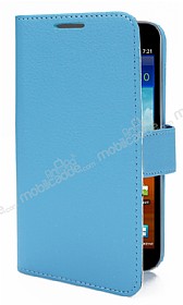 Samsung N7000 Galaxy Note Standl Czdanl Mavi Deri Klf