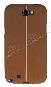 Samsung N7100 Galaxy Note 2 Kadife Dokulu Kahverengi Silikon Klf