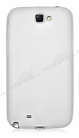 Samsung N7100 Galaxy Note 2 Ultra nce effaf Beyaz Silikon Klf