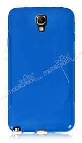 Samsung N7500 Galaxy Note 3 Neo Desenli effaf Mavi Silikon Klf