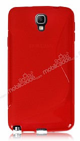 Samsung N7500 Galaxy Note 3 Neo Desenli effaf Krmz Silikon Klf