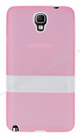 Samsung N7500 Galaxy Note 3 Neo Standl Pembe Silikon Klf